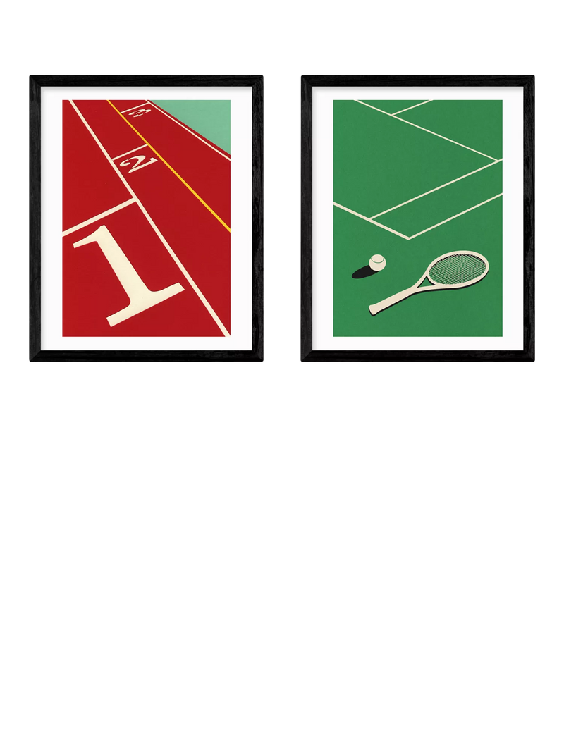 EAST END PRINTS framed print set Racket & Run 53.4x43.4cm (British brand)