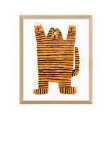 John Lewis EAST END PRINTS Min Pin 'Roar' Framed Print Natural 53.4 x 43.4cm- Buy online at McGrocer