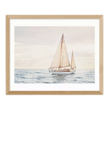 John Lewis East End Prints Sisi and Seb 'Sailboat' Framed Print, 43.4 x 53.4cm, Natural- Buy online at McGrocer