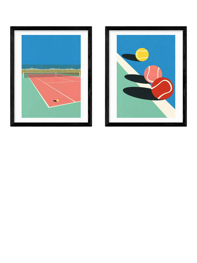 EAST END PRINTS tennis balls framed print set 53.4cm, imported from the UK