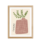 John Lewis EAST END PRINTS Amber May Art 'Thyme Plant' Framed Print, 43.4 x 33.4cm, Natural- Buy online at McGrocer
