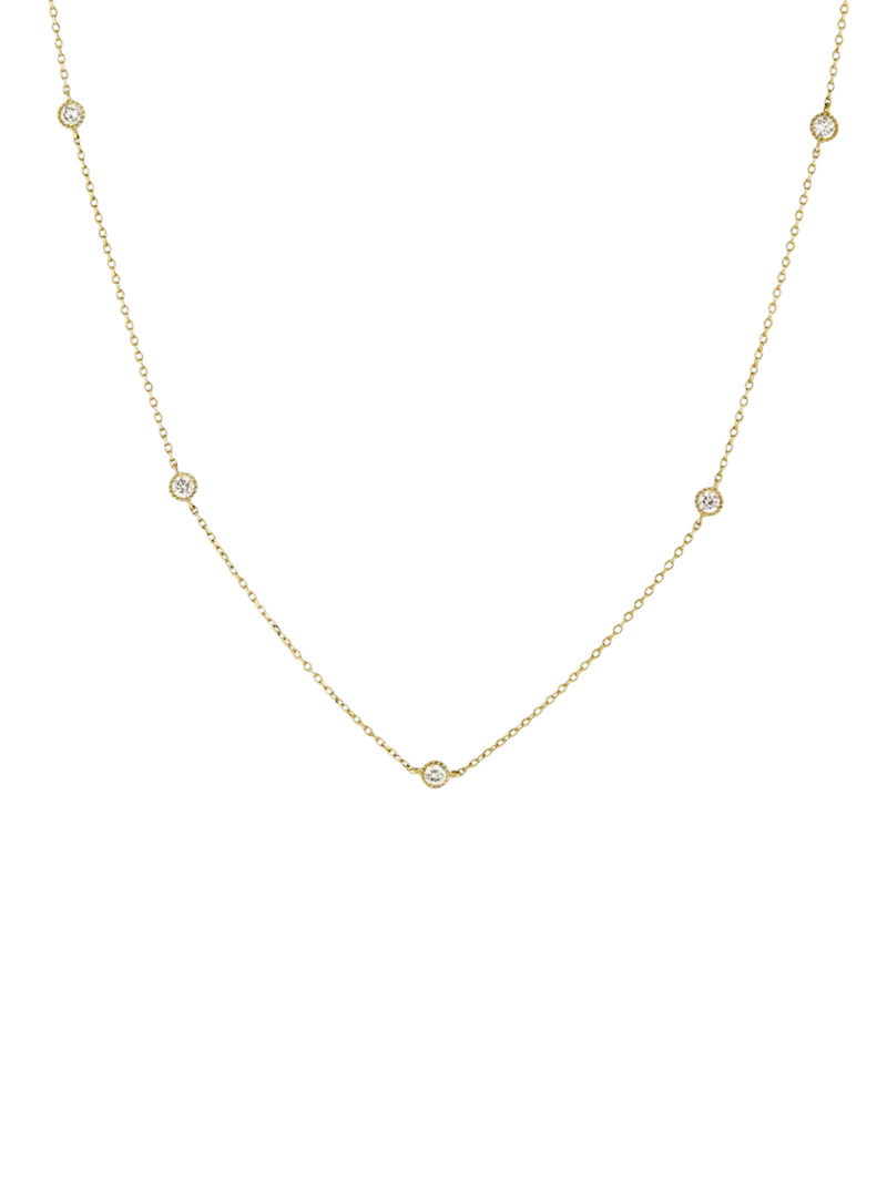 Dinny Hall 9ct yellow gold diamond necklace, imported from the UK