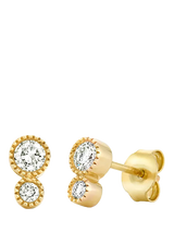 John Lewis Dinny Hall Duo Diamond Stud Earrings Lab-Grown Diamond 9k Yellow Gold- Buy online at McGrocer