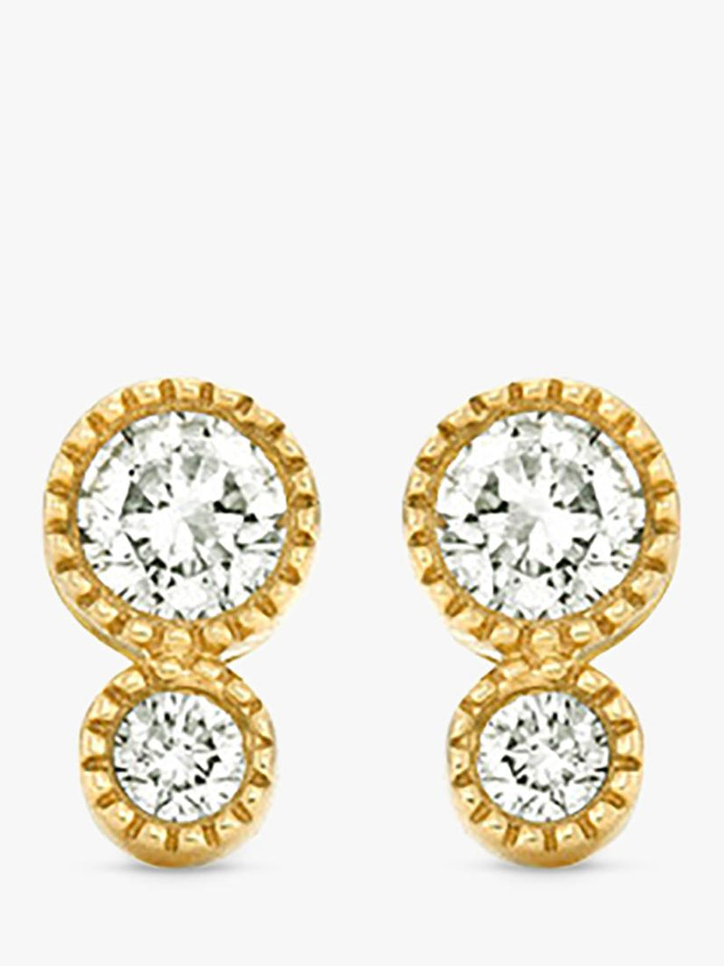 Dinny Hall Duo diamond stud earrings in yellow gold, UK version