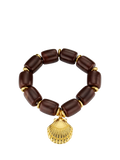 Orelia chunky beaded shell charm bracelet 18cm gold - British product