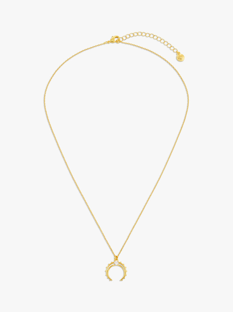 Orelia horseshoe necklace gold pendant cubic zirconia (British brand)