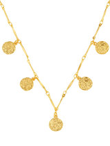 John Lewis Orelia Mini Molten Coin Charm Necklace, Gold, 40cm- Buy online at McGrocer