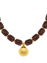 John Lewis Orelia Chunky Beaded Shell Charm Necklace Gold- Buy online at McGrocer