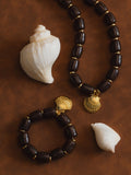 Orelia chunky beaded shell charm necklace gold, UK version