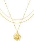 Orelia Molten Sun three-row necklace in gold, UK version