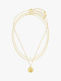 Orelia Molten Sun three-row necklace in gold, UK version
