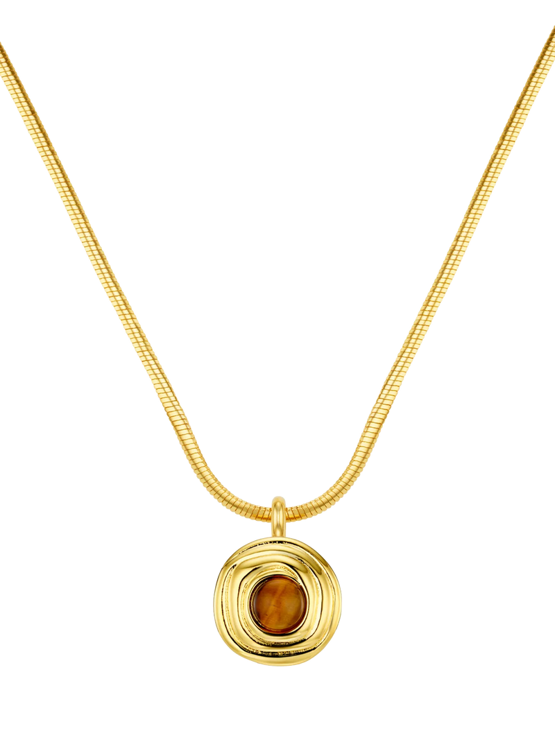 Orelia Tiger's Eye pendant necklace gold plated (British brand)