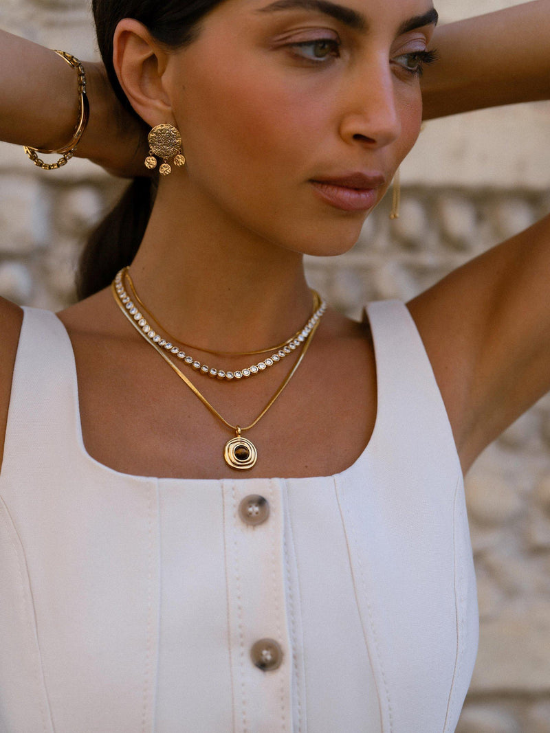 Orelia Tiger's Eye pendant necklace gold plated (British brand)