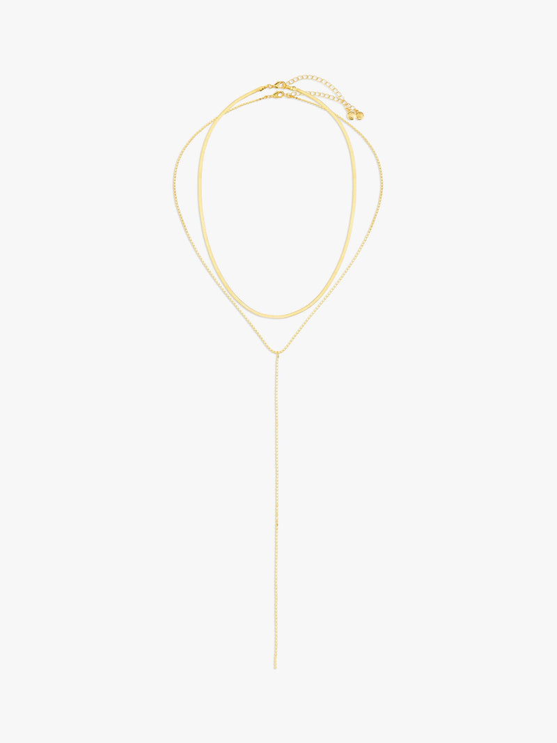 Orelia lariat necklace gold plated 45cm - British product
