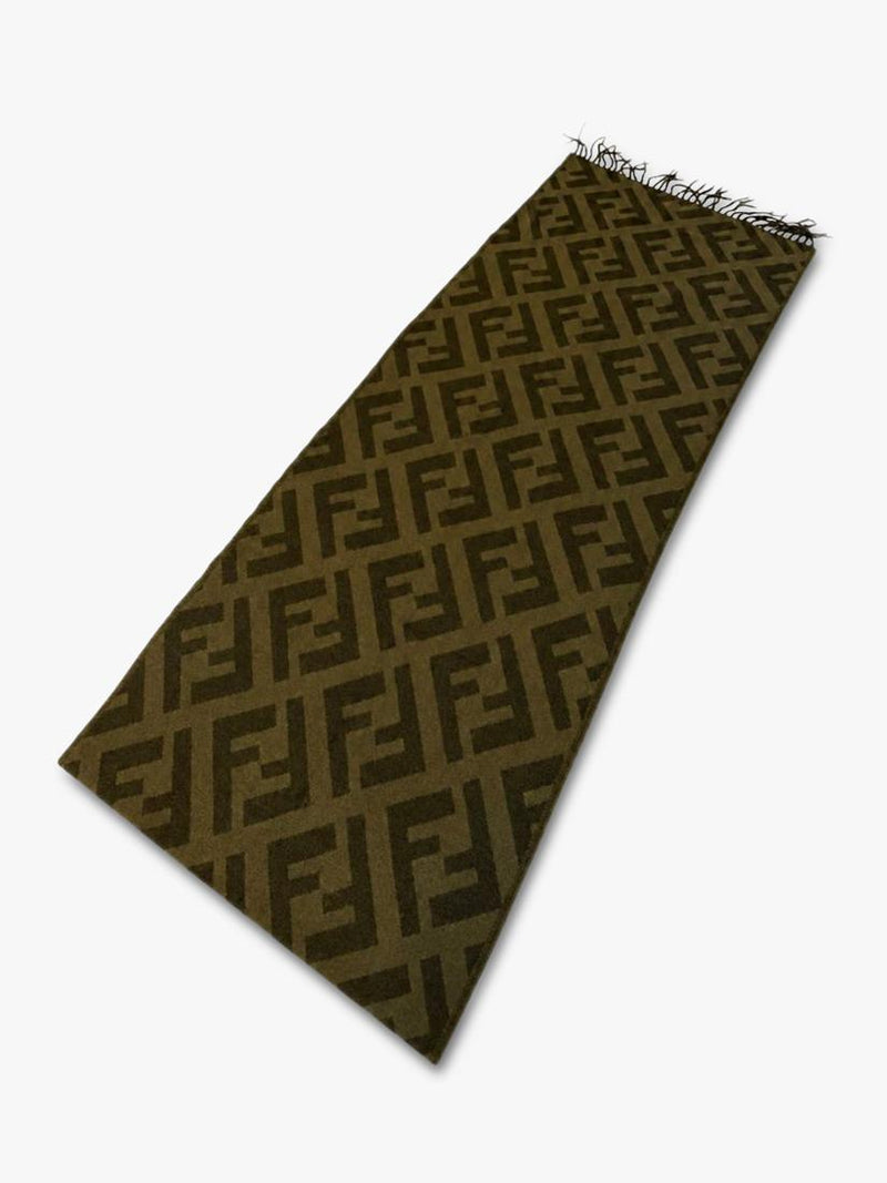 Fendi green zucca print scarf 85x45cm, UK version