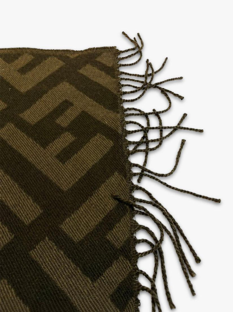 Fendi green zucca print scarf 85x45cm, UK version