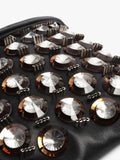 Pre-loved Marni embellished leather clutch with gold hardware - British product