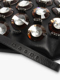 Pre-loved Marni embellished leather clutch with gold hardware - British product