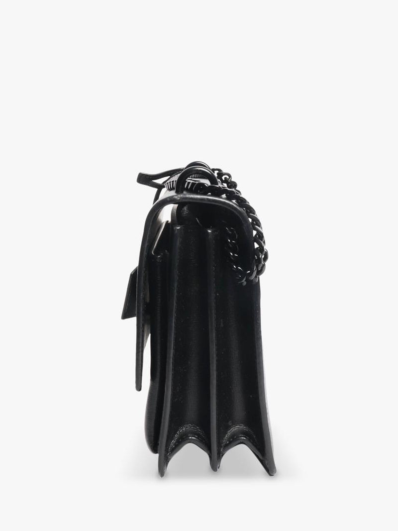 SAINT LAURENT medium Sunset crossbody bag black leather, UK version