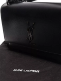 SAINT LAURENT medium Sunset crossbody bag black leather, UK version
