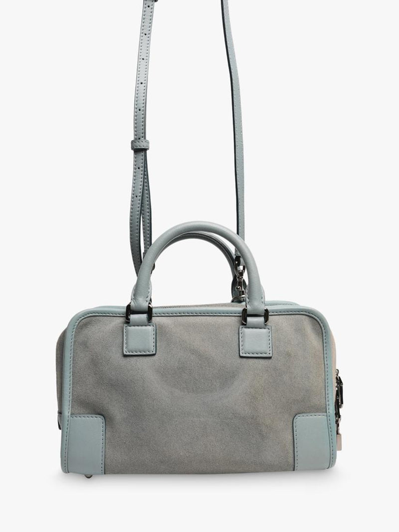 LOEWE Mini Amazona suede crossbody bag blue, imported from the UK