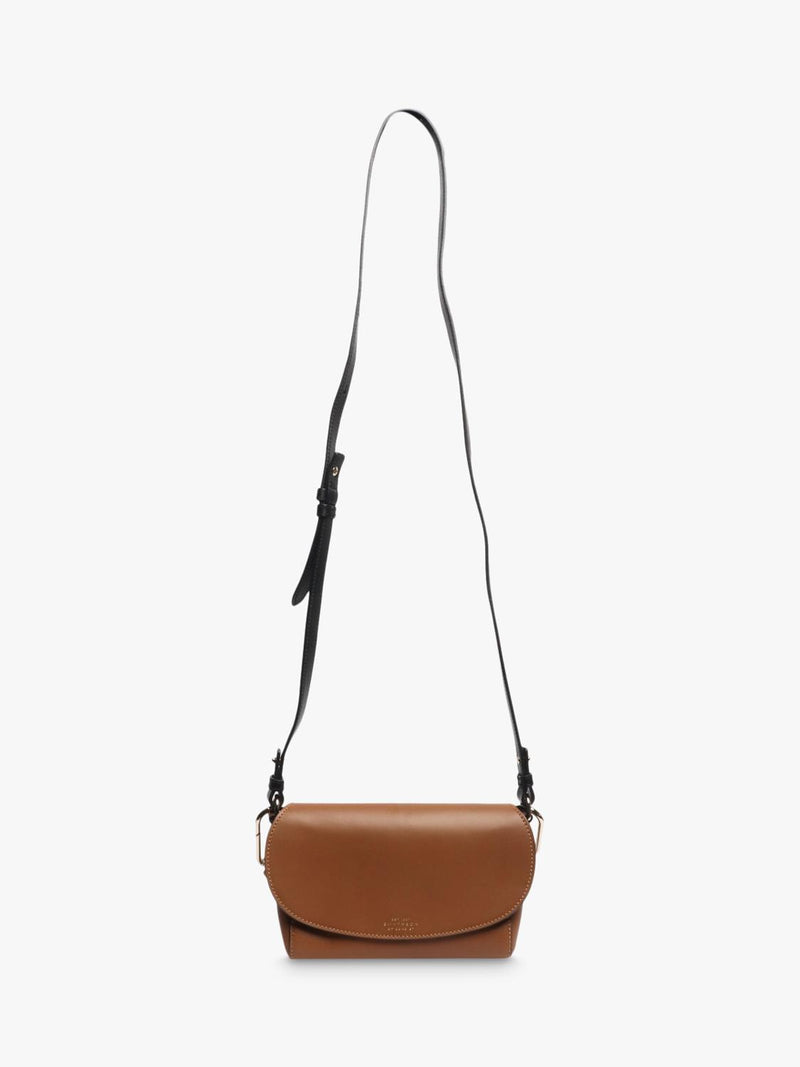 Smythson Equestrian leather crossbody bag brown gold hardware - British product