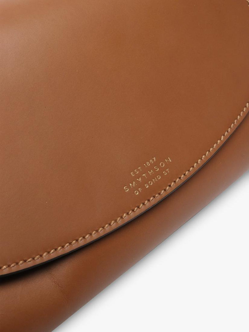 Smythson Equestrian leather crossbody bag brown gold hardware - British product