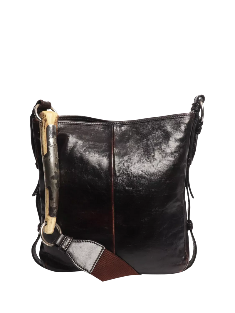 SAINT LAURENT brown leather vintage Mombasa bag (British brand)