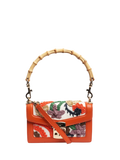 Miu Miu orange embroidered bag with bamboo handle, UK version