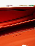 Miu Miu orange embroidered bag with bamboo handle, UK version