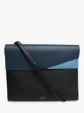 Smythson blue leather laptop bag with gold hardware - British product