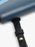 Smythson blue leather laptop bag with gold hardware - British product