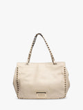 Pre-loved Valentino Rockstud shoulder bag cream leather, imported from the UK