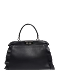 Pre-loved Fendi Peekaboo navy leather 2-way bag - British product