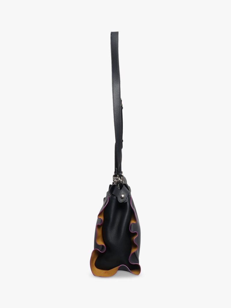 Pre-loved Fendi Peekaboo navy leather 2-way bag - British product