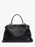 Pre-loved Fendi Peekaboo navy leather 2-way bag - British product