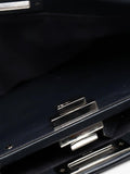 Pre-loved Fendi Peekaboo navy leather 2-way bag - British product