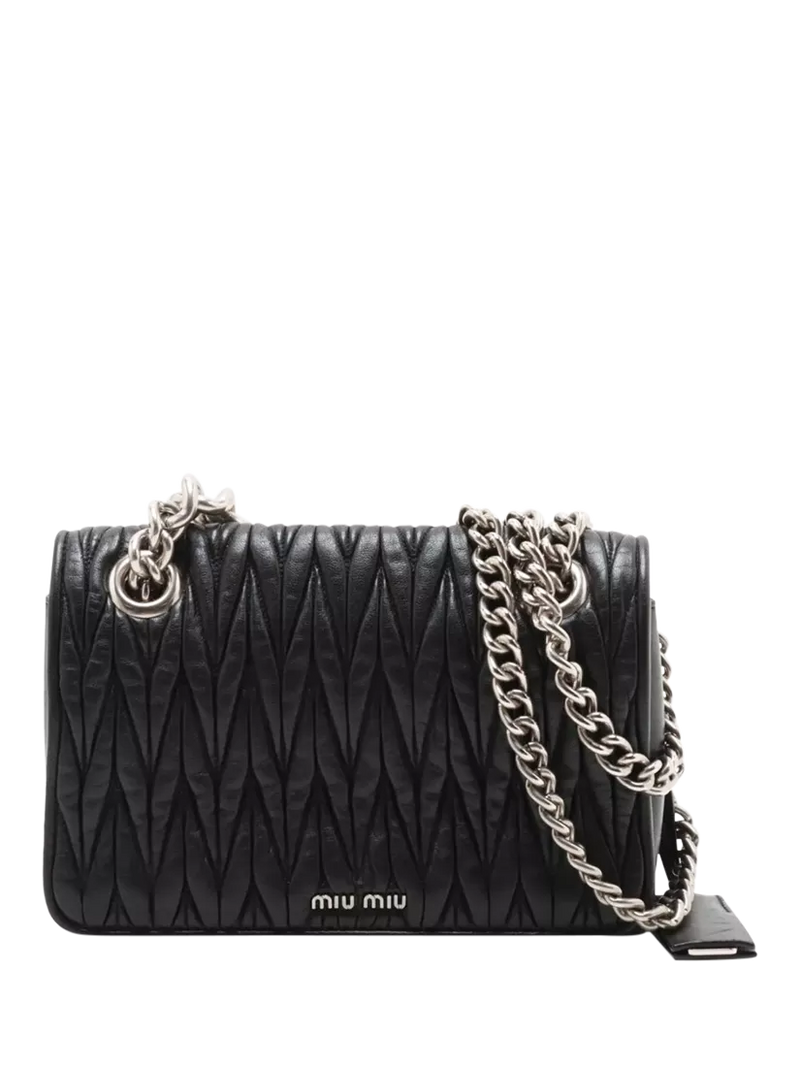 Miu Miu Matelassé leather chain bag black (British brand)