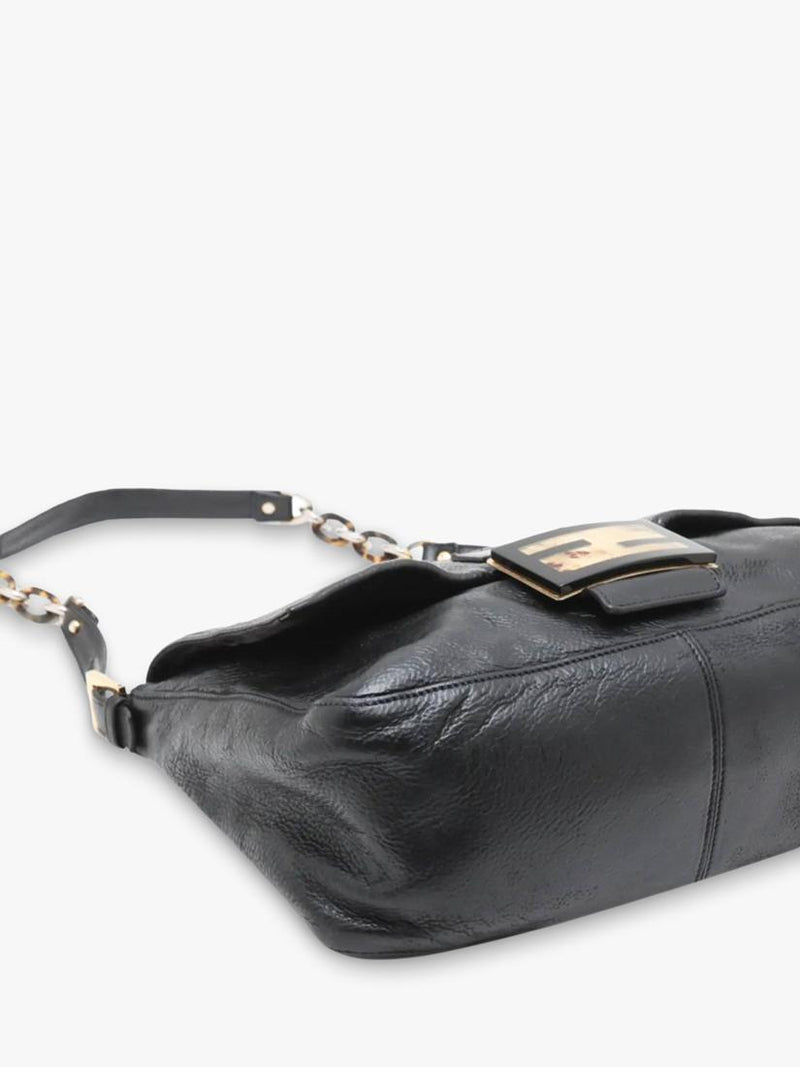 Fendi Mama Baguette shoulder bag black leather 33cm - British product