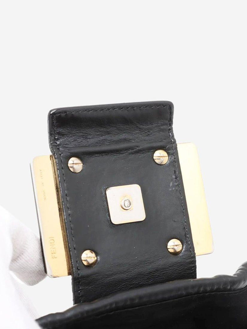 Fendi Mama Baguette shoulder bag black leather 33cm - British product