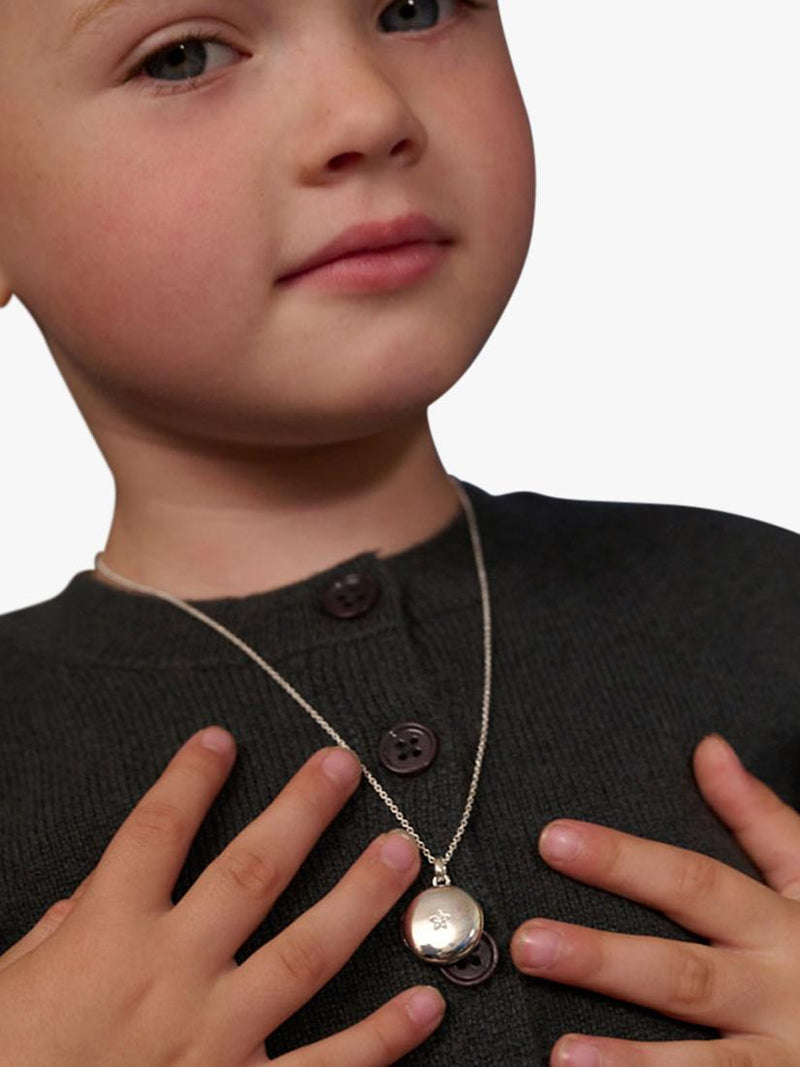 Little Star kids silver locket with diamond 38cm (British brand)
