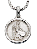 Little Star silver St Christopher pendant necklace 38cm, UK version