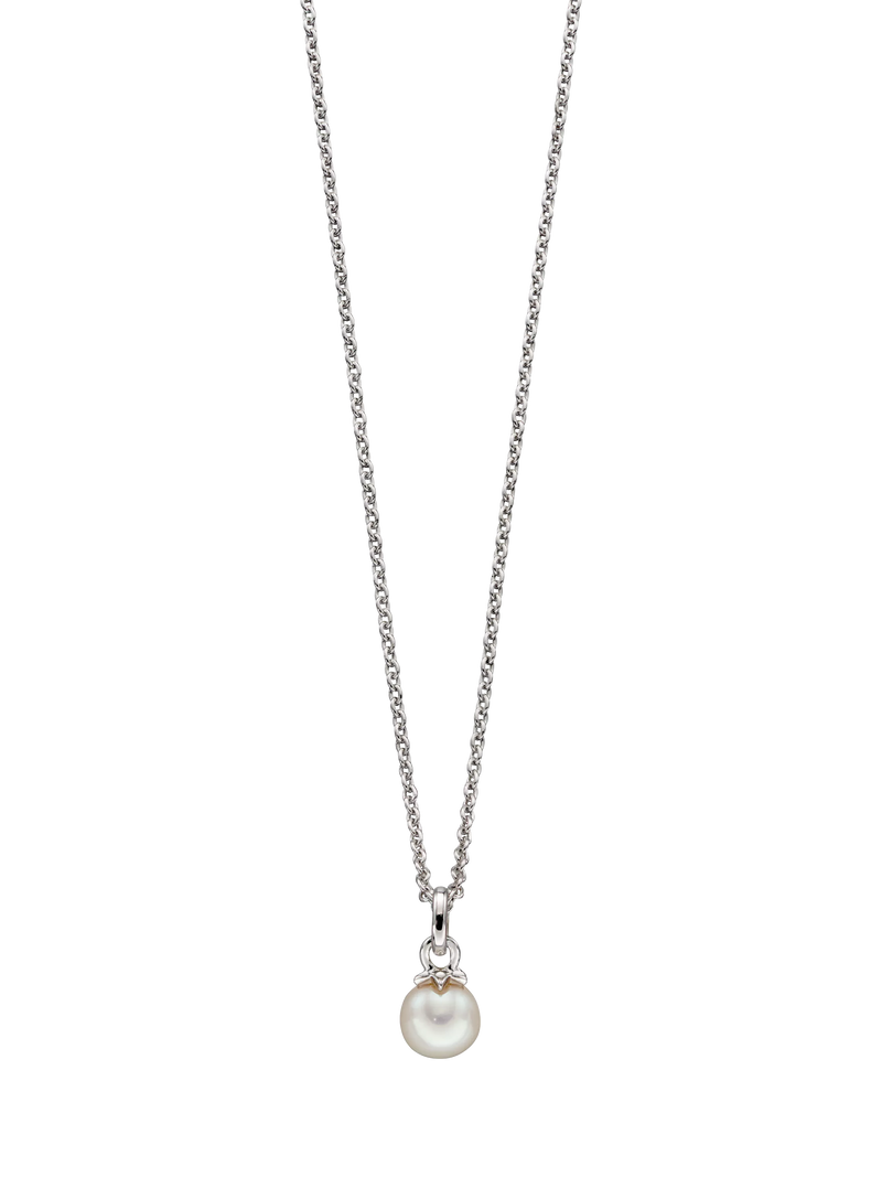 Little Star kids' Isla pearl pendant on silver chain (British brand)