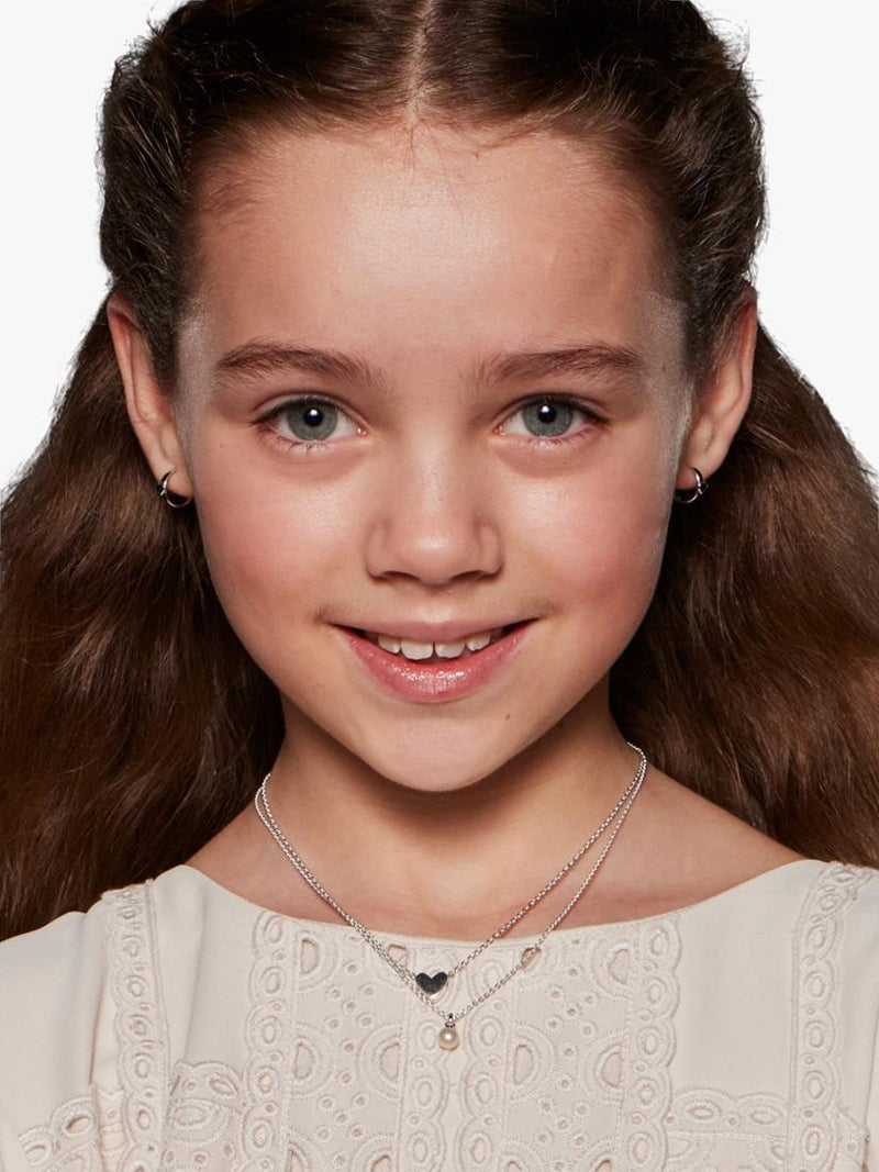 Little Star kids' Isla pearl pendant on silver chain (British brand)