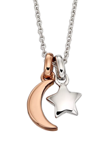John Lewis Little Star Kids' Collette Moon and Star Silver Pendant Necklace, 38cm- Buy online at McGrocer