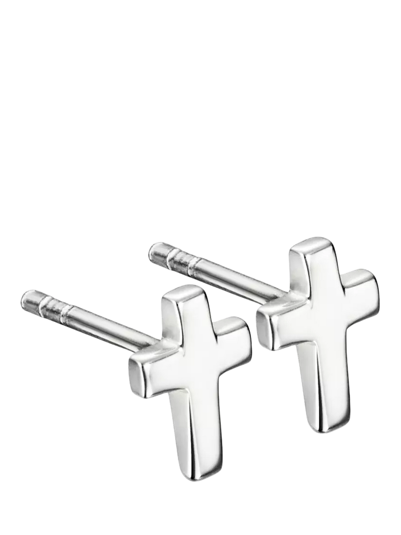 Little Star Eden cross stud earrings sterling silver - British product