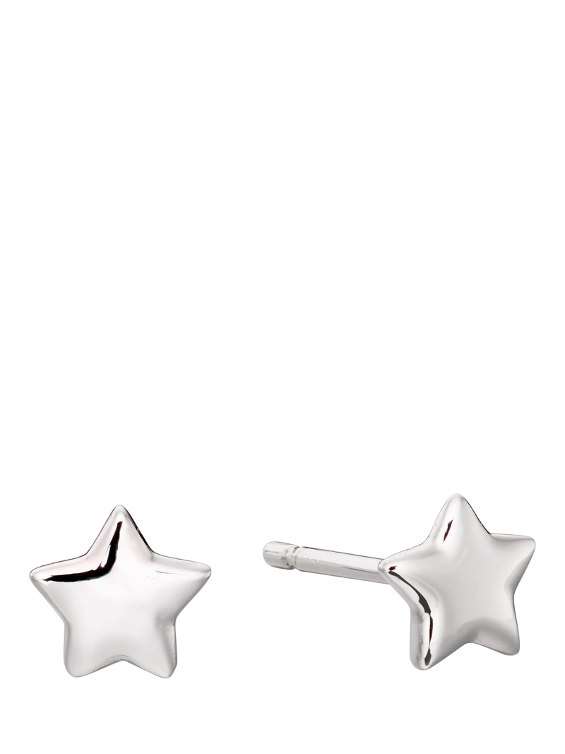 Little Star kids' silver 5mm star stud earrings (British brand)