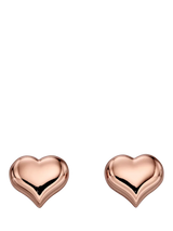 John Lewis Little Star Kids' Emily Heart Stud Earrings Rose Gold- Buy online at McGrocer