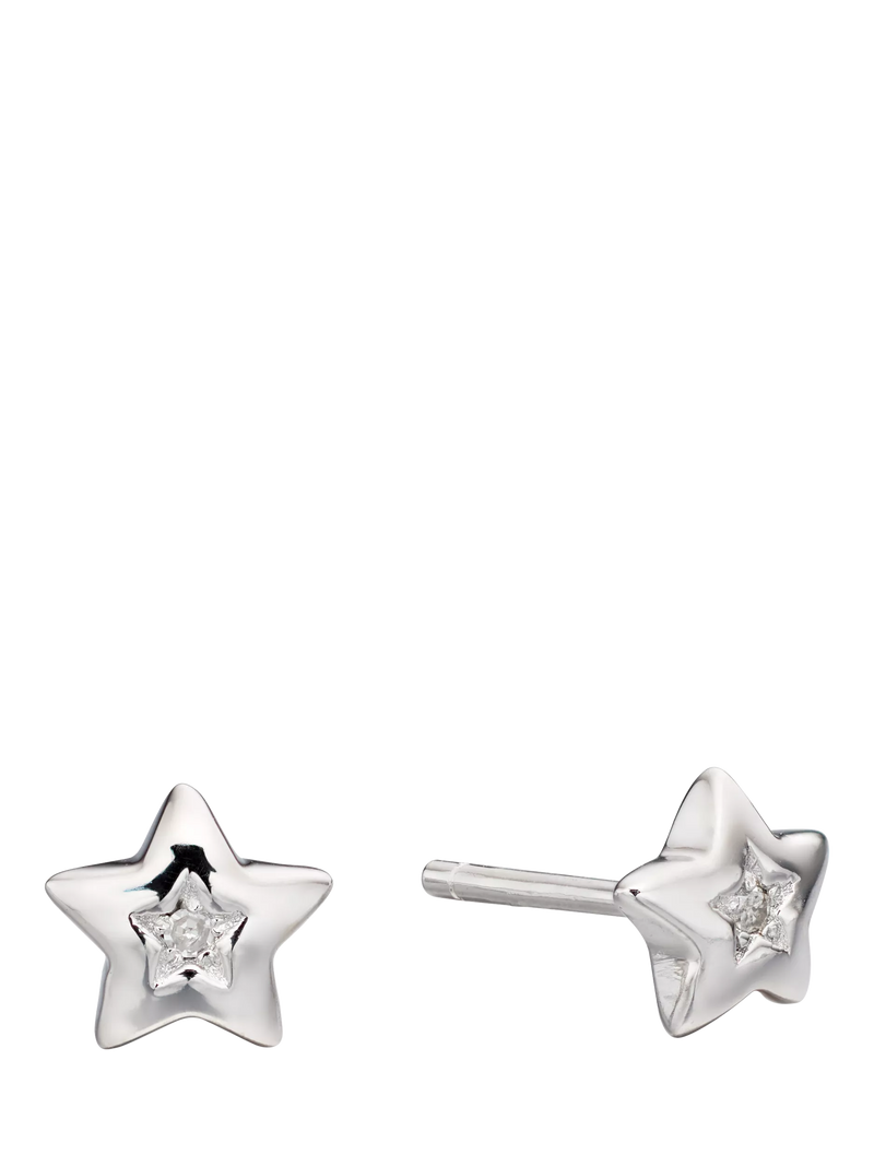 Little Star silver star stud earrings, UK version