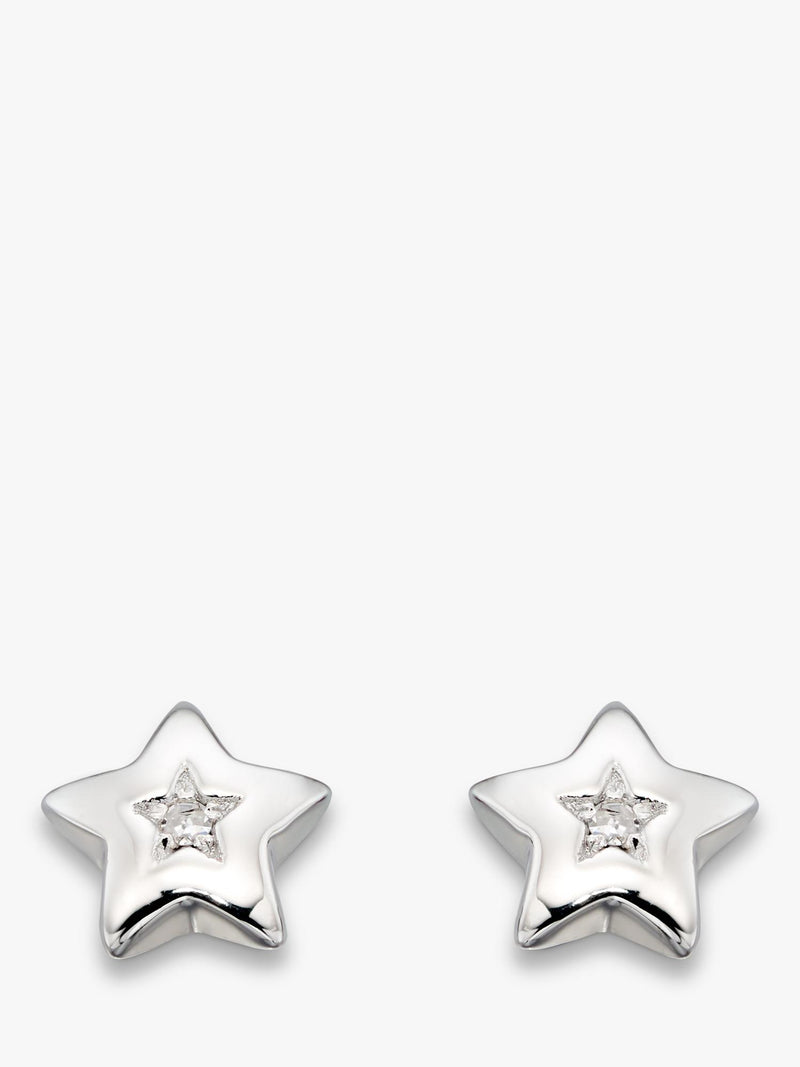 Little Star silver star stud earrings, UK version